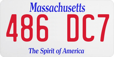 MA license plate 486DC7
