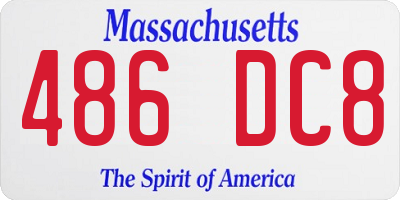 MA license plate 486DC8