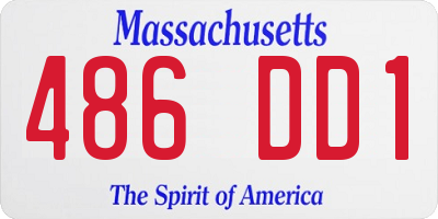 MA license plate 486DD1