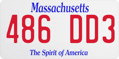 MA license plate 486DD3