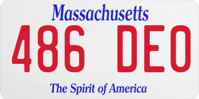 MA license plate 486DE0