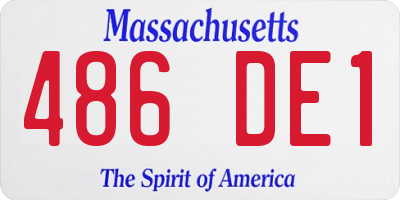 MA license plate 486DE1