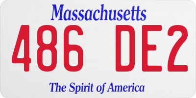 MA license plate 486DE2