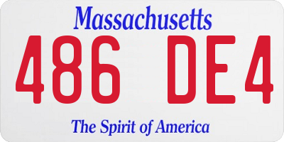 MA license plate 486DE4