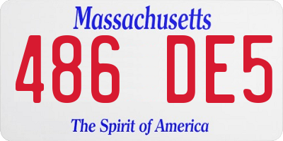 MA license plate 486DE5