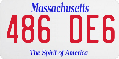 MA license plate 486DE6