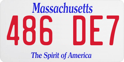 MA license plate 486DE7