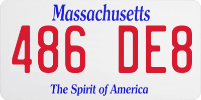 MA license plate 486DE8