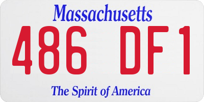 MA license plate 486DF1