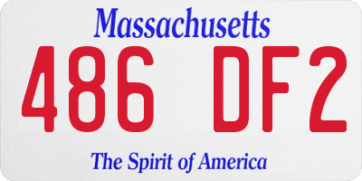 MA license plate 486DF2