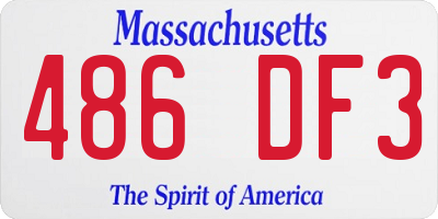MA license plate 486DF3