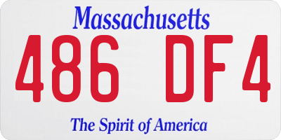 MA license plate 486DF4