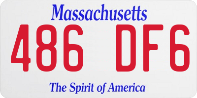 MA license plate 486DF6