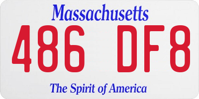MA license plate 486DF8