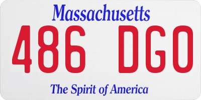 MA license plate 486DG0