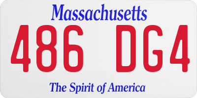 MA license plate 486DG4