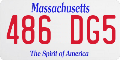 MA license plate 486DG5