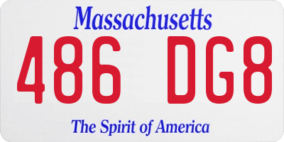 MA license plate 486DG8