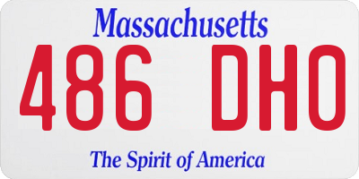 MA license plate 486DH0