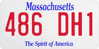 MA license plate 486DH1