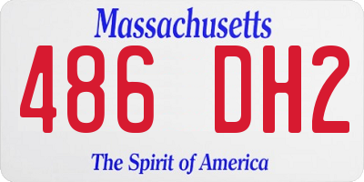 MA license plate 486DH2