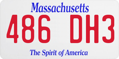 MA license plate 486DH3