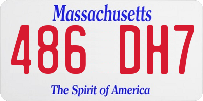MA license plate 486DH7