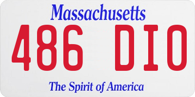 MA license plate 486DI0