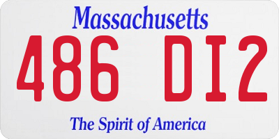 MA license plate 486DI2