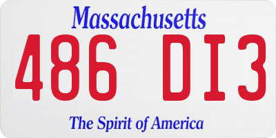 MA license plate 486DI3