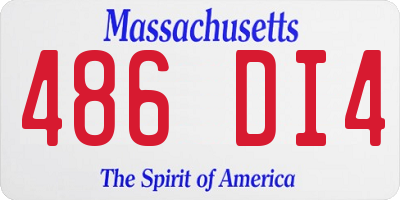 MA license plate 486DI4