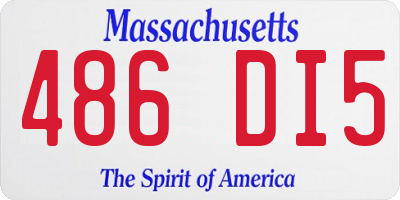 MA license plate 486DI5