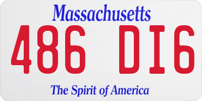 MA license plate 486DI6