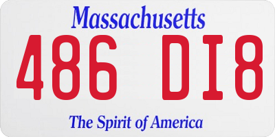 MA license plate 486DI8