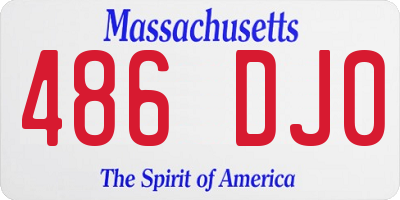 MA license plate 486DJ0
