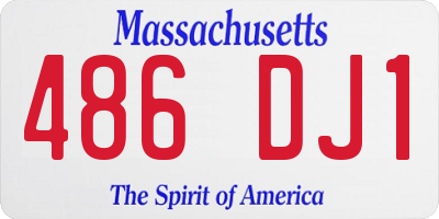 MA license plate 486DJ1