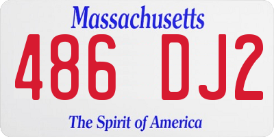 MA license plate 486DJ2