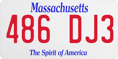 MA license plate 486DJ3
