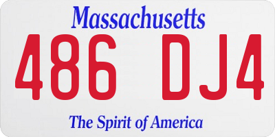 MA license plate 486DJ4