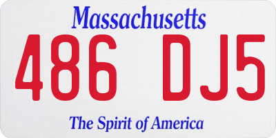 MA license plate 486DJ5
