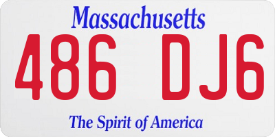 MA license plate 486DJ6