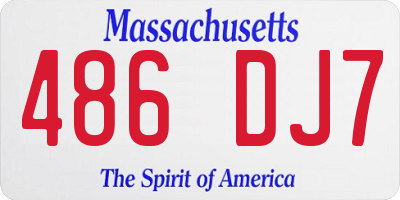 MA license plate 486DJ7