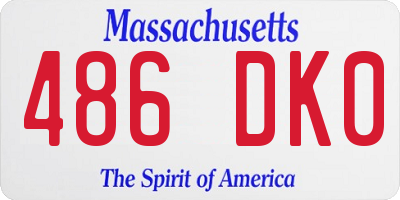 MA license plate 486DK0