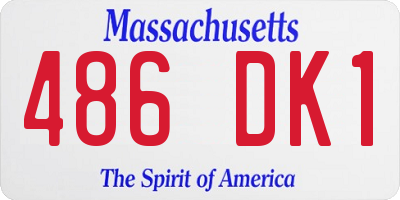 MA license plate 486DK1