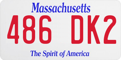 MA license plate 486DK2