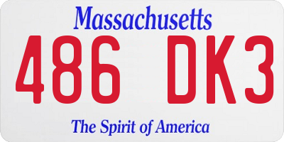 MA license plate 486DK3