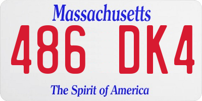 MA license plate 486DK4