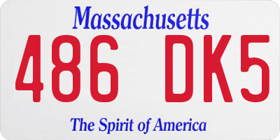 MA license plate 486DK5