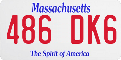 MA license plate 486DK6