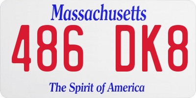 MA license plate 486DK8